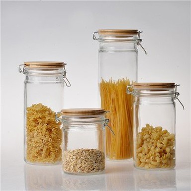 Stora runda glasburkset med lock