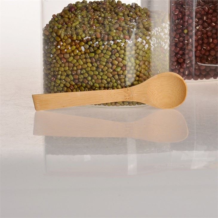3 Pc Clear Square Glass Storage Jar With Bamboo Lids