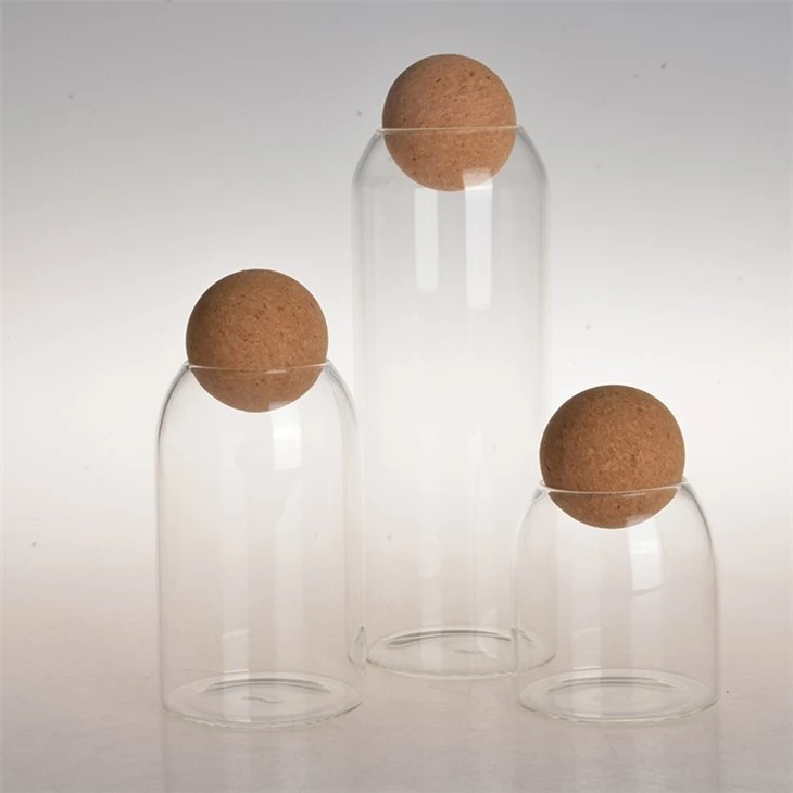 Glass Jar With Round Airtight Seal Wood Lid Ball