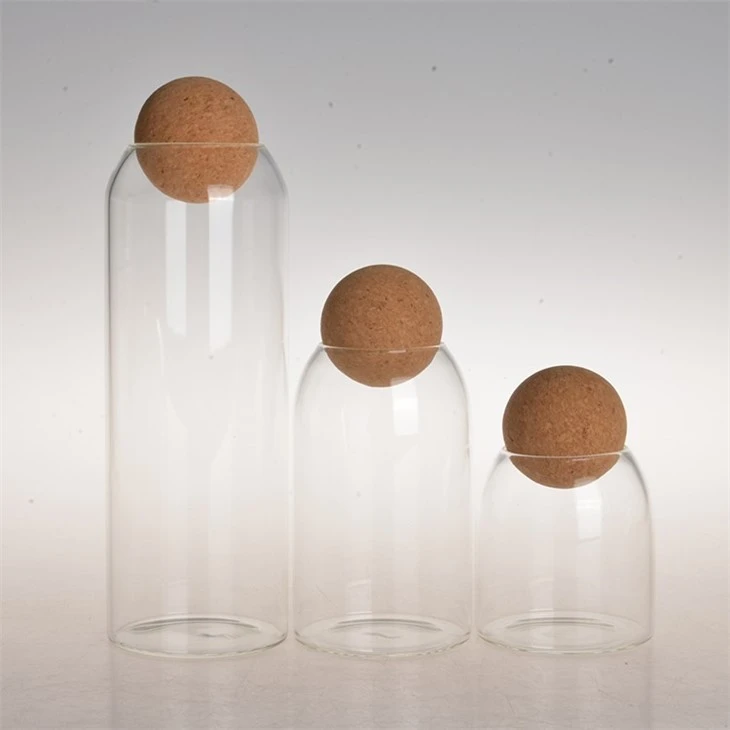 Glass Jar With Round Airtight Seal Wood Lid Ball