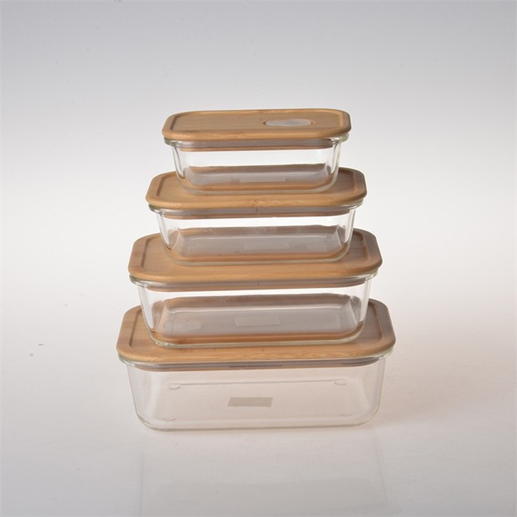 Kitchen Storage Container Set With Bamboo Lids