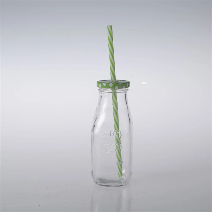 Milk Jar With Colorful Straw