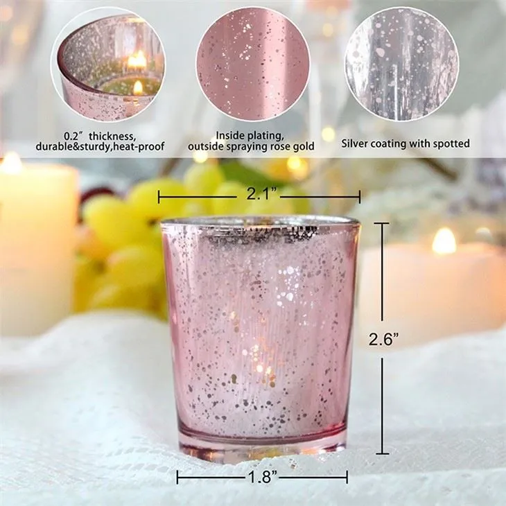 Pink Tealight Glass Candle Holder Jar