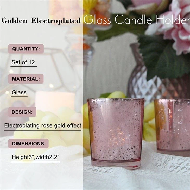 Pink Tealight Glass Candle Holder Jar