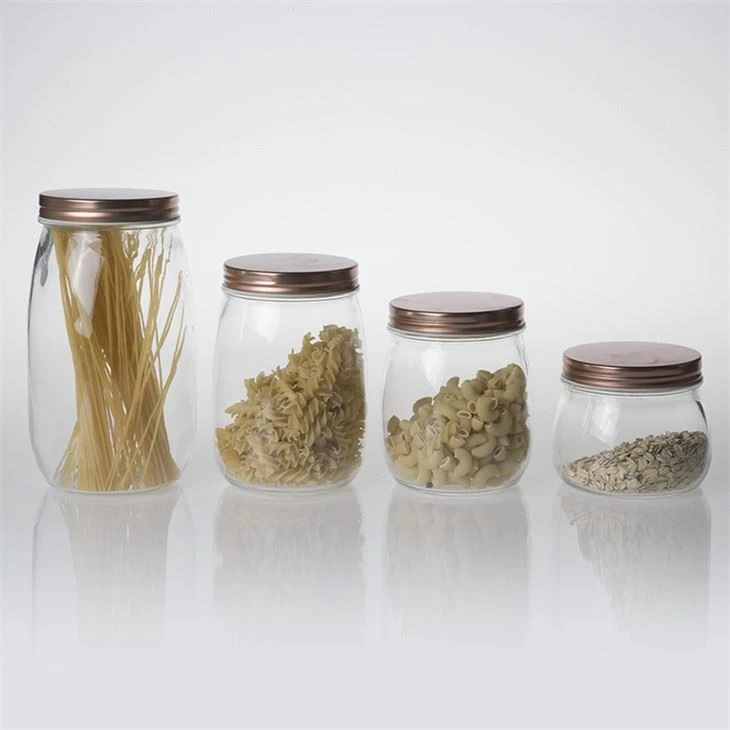 Round Glass Jar With Metal Lid