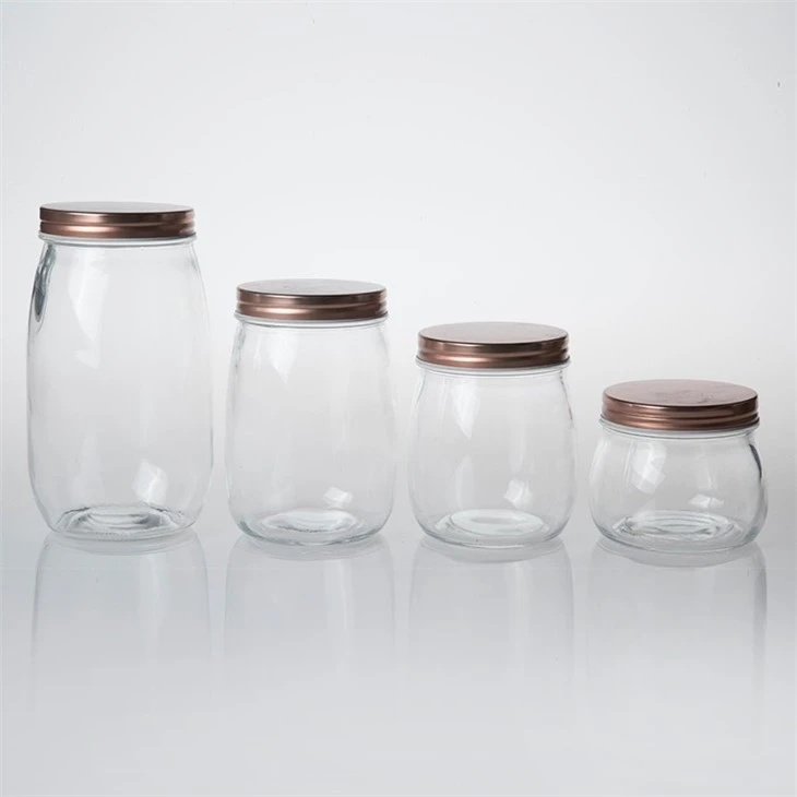 Round Glass Jar With Metal Lid