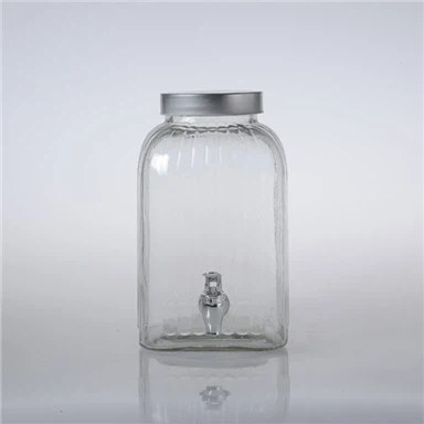 Dryckesautomat i glas med plåtlock