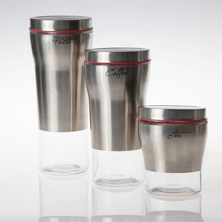 Glass Spice Jar With Metal Coating Salt And Pepper