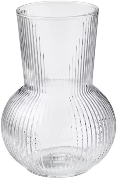Vas med lång hals i klart glas