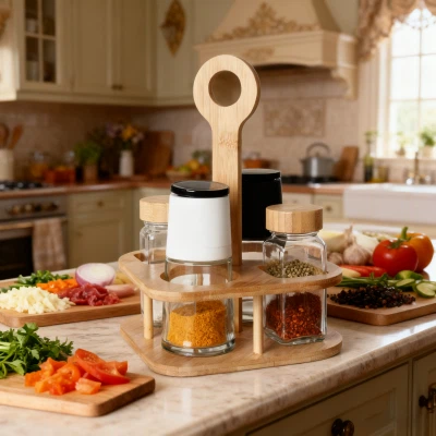 4-burk kryddsats med blandat lock