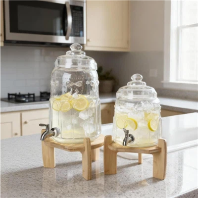 Rosett-Tex-band i präglade glasdryckstorn